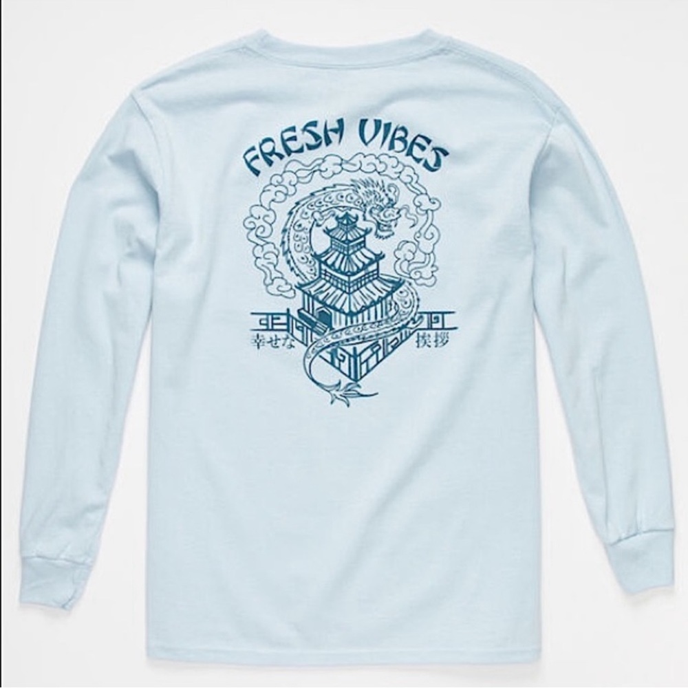 NWT Tilly’s Fresh Vibes Thank You Dragon Long Sleeve Graphic T-Shirt Youth L